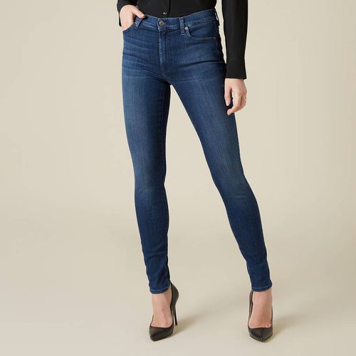 Dark High Waisted Skinny Stretch Jeans - 7 For All Mankind - Modalova