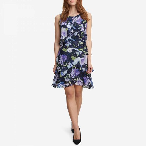 Hallie Floral Layered Chiffon Dress - Gina Bacconi - Modalova