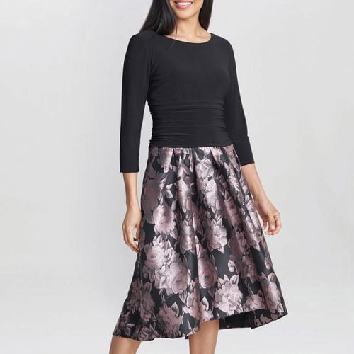 Black Hannah Floral Printed Jacquard Dress - Gina Bacconi - Modalova