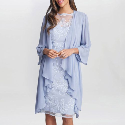 Light Blue Elia Dress And Chiffon Jacket - Gina Bacconi - Modalova