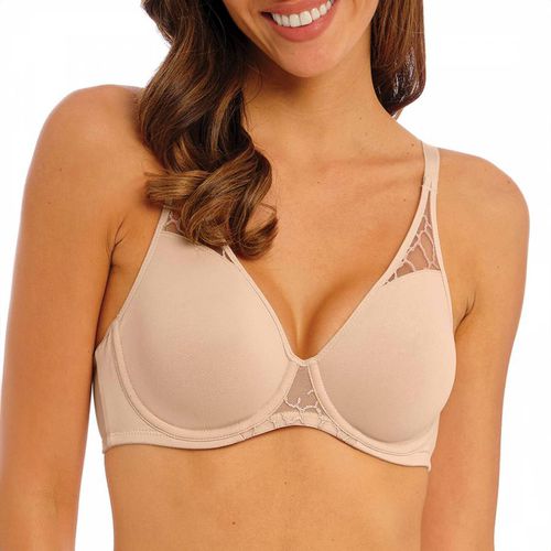 Beige Lisse Underwire Moulded Non Padded Bra - Wacoal - Modalova