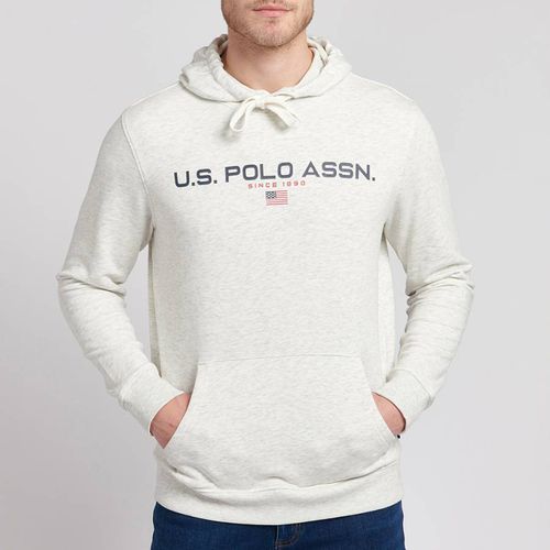 Light Grey Chest Logo Cotton Hoodie - U.S. Polo Assn. - Modalova