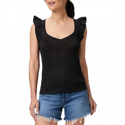 Black Linen Giulia Vest Top - Paige - Modalova