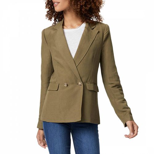 Khaki Linen Blend Dawson Blazer - Paige - Modalova