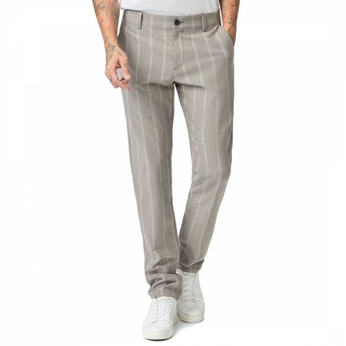 Light Grey Stripe Stafford Straight Trousers - Paige - Modalova