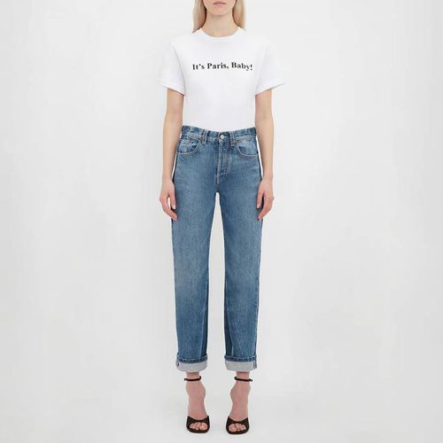 White Slogan Cotton T-Shirt - Victoria Beckham - Modalova