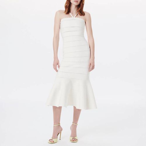 White Scalloped Strap Flare Dress - Victoria Beckham - Modalova