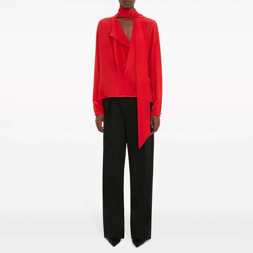 Red Scarf Silk Neck Top - Victoria Beckham - Modalova