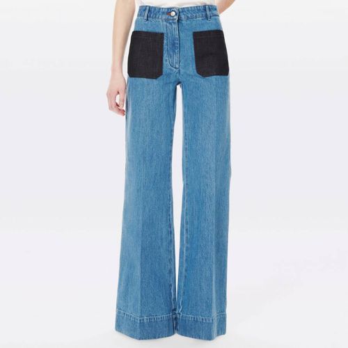 Blue High Waisted Patch Pocket Jeans - Victoria Beckham - Modalova