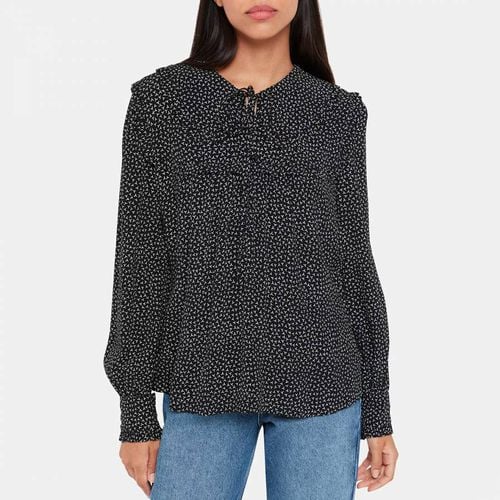 Black Printed Saskia Collared Top - WHISTLES - Modalova