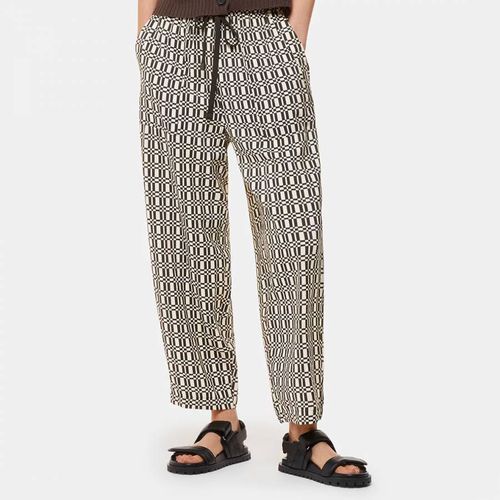 Black Check Print Relaxed Trousers - WHISTLES - Modalova