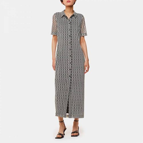 Black Check Print Mesh Shirt Dress - WHISTLES - Modalova