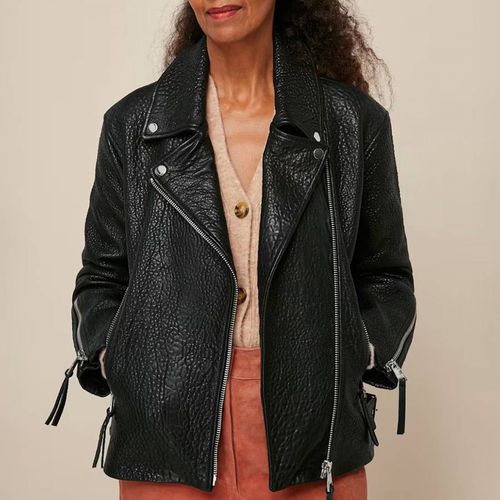 Lily Textured Leather Biker Jacket - WHISTLES - Modalova