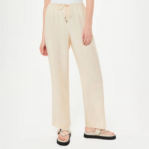 Ivory Anika Wide Leg Linen Blend Trousers - WHISTLES - Modalova