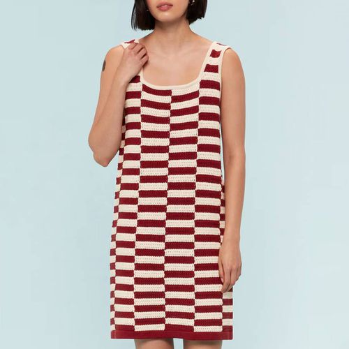 Burgundy Crochet Striped Cotton Dress - WHISTLES - Modalova