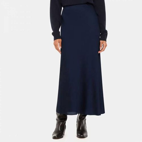 Navy Satin Bias Cut Midi Skirt - WHISTLES - Modalova