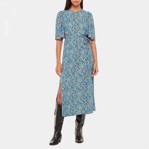 Blue Tie Waist Floral Midi Dress - WHISTLES - Modalova