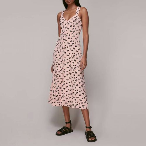 Pink Floral Print Midi Dress - WHISTLES - Modalova