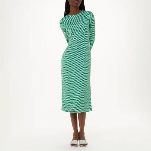 Green Crosshatch Print Midi Dress - WHISTLES - Modalova