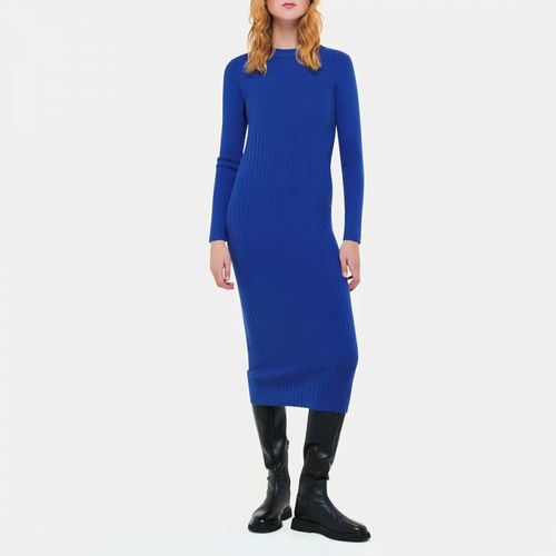 Cobalt Ribbed Long Sleeve Cotton Blend Dress - WHISTLES - Modalova