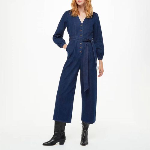 Dark Joni Belted Denim Jumpsuit - WHISTLES - Modalova