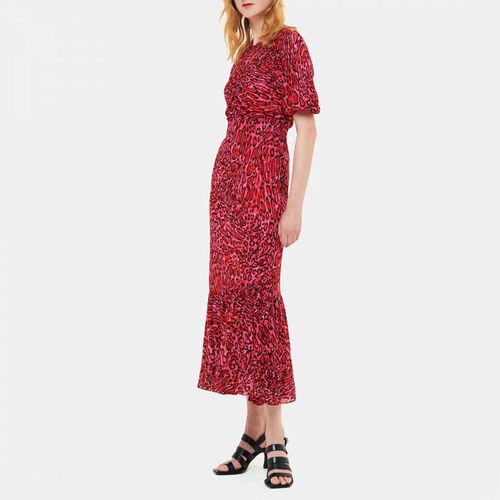 Pink Leopard Print Midi Dress - WHISTLES - Modalova