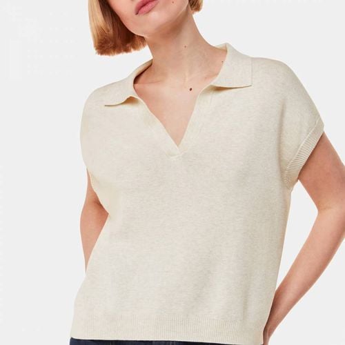 Beige Lyla Cotton Blend Polo Shirt - WHISTLES - Modalova