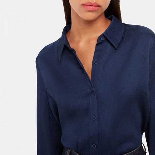 Navy Molly Satin Shirt - WHISTLES - Modalova