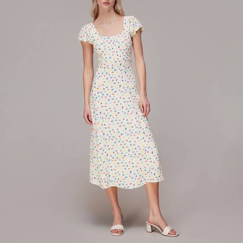 White Floral Midi Dress - WHISTLES - Modalova