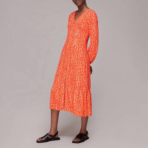 Orange Star Print Midi Dress - WHISTLES - Modalova