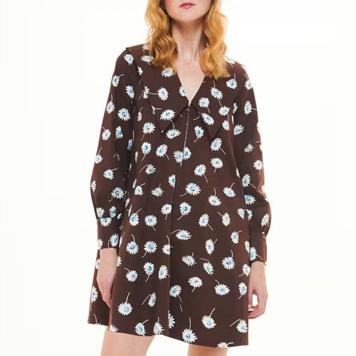 Floral Poplin Cotton Blend Mini Dress - WHISTLES - Modalova