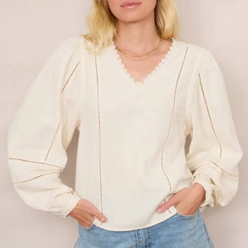 Cream Cotton Double Gauze Blouse - Wyse - Modalova