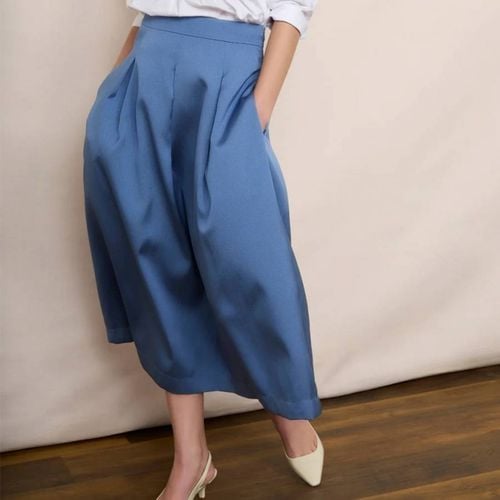 Blue Taffeta Skirt - Wyse - Modalova