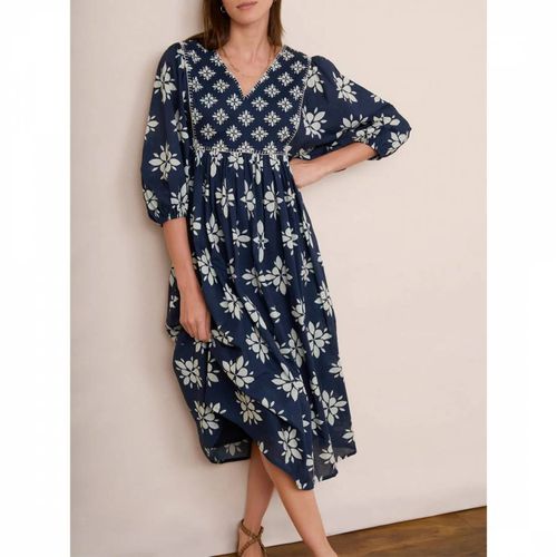 Blue Cotton Asley Geo Dress - Wyse - Modalova