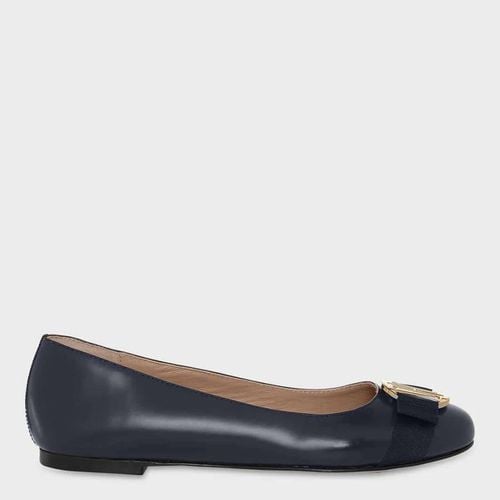 Navy Leather Cristie Ballet Flat - Hobbs London - Modalova