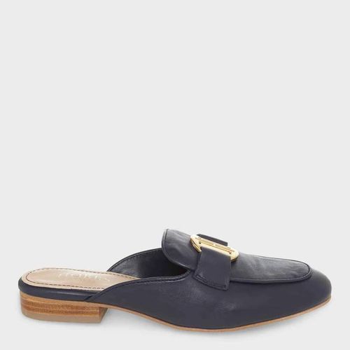 Navy Leather Lexi Backless Loafer - Hobbs London - Modalova