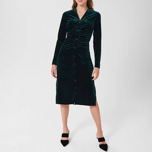 Dark Green Hatty Velvet Dress - Hobbs London - Modalova