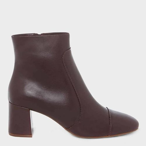 Burgundy Leather Leila Ankle Boot - Hobbs London - Modalova