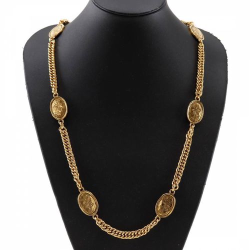 Gold Chanel Logo Cc Necklace - Vintage Chanel - Modalova