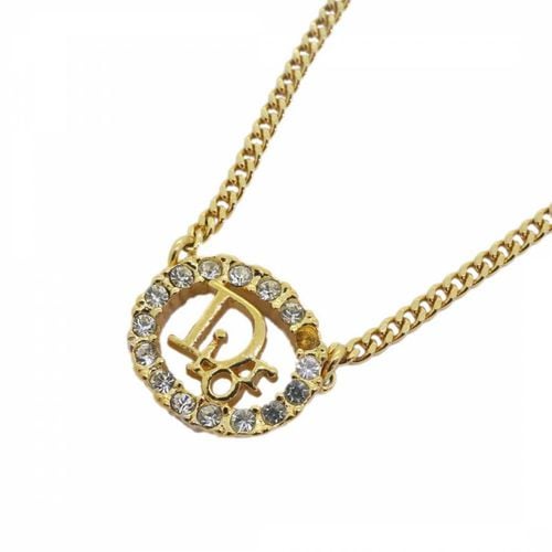 Gold Dior Diamante Necklace - Vintage Dior - Modalova