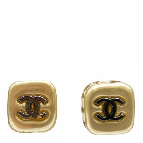 Gold Chanel Logo Cc Earring - Vintage Chanel - Modalova