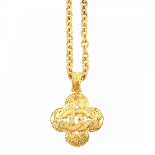 Gold Chanel Coco Mark Necklace - Vintage Chanel - Modalova