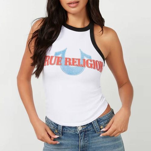 White Branded Halter Cotton Top - True Religion - Modalova