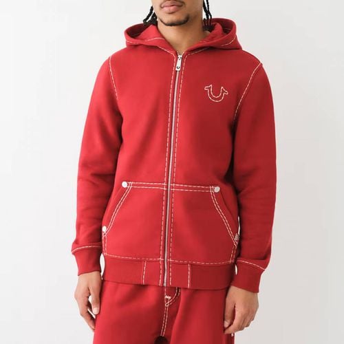 Super T Zip Up Cotton Blend Hoodie - True Religion - Modalova