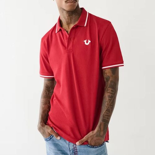 Red Logo Cotton Polo Shirt - True Religion - Modalova