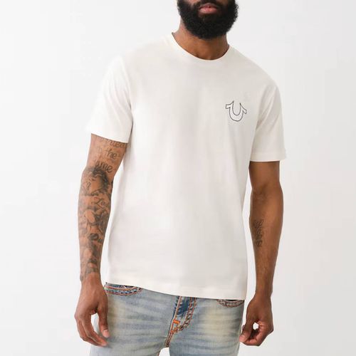 White Flocked Vintage Logo T-Shirt - True Religion - Modalova