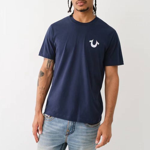 Navy Flocked Vintage Logo T-Shirt - True Religion - Modalova