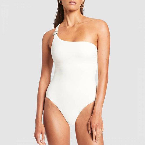 Cream One Shoulder Swimsuit - Jets - Modalova