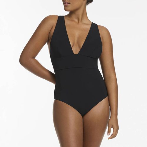 Black Plunge Tie Back Swimsuit - Jets - Modalova