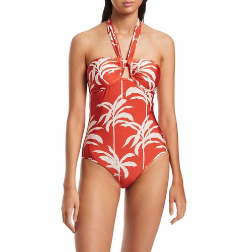 Cherry Palme Halter Tie Swimsuit - Jets - Modalova